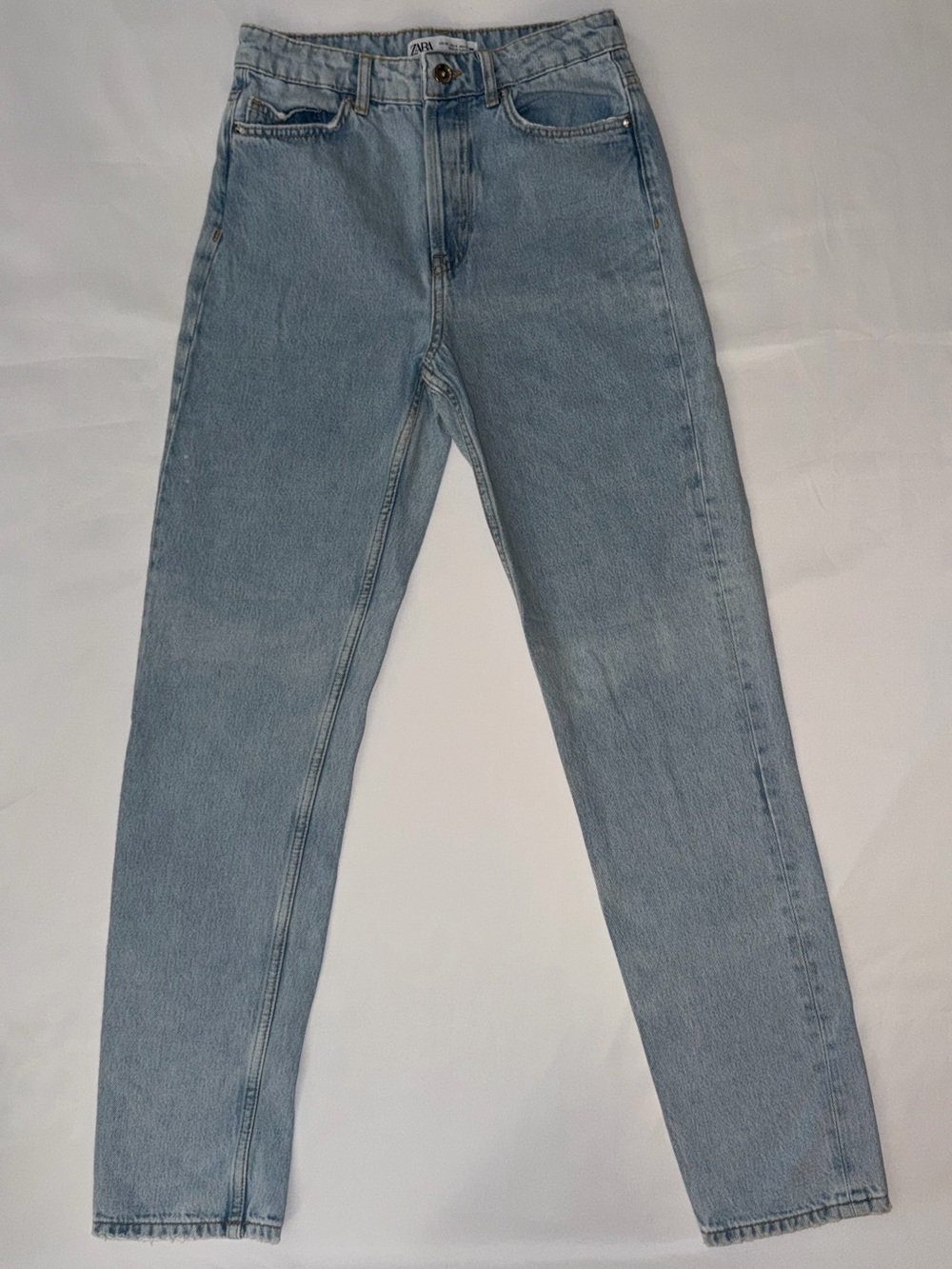 Brand New Zara Vintage 90s High Rise Light Blue Denim Wash Retro Y2K Jean Size 4